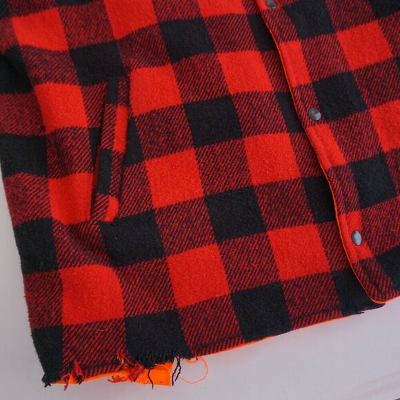 Red and Black Checkered Men's Shirt Jacket - Picture 7 of 15